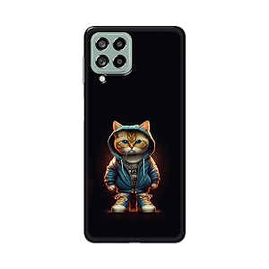 printfidaa printed hard back cover case for samsung galaxy m53 5g back cover hipster cat -112
