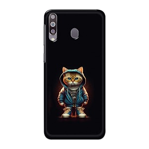 printfidaa printed hard back cover case for samsung galaxy m30 back cover hipster cat -112