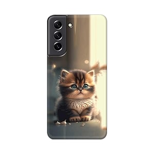 printfidaa printed hard back cover case for samsung galaxy s21 fe 5g back cover cute cat -112