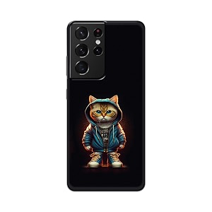 printfidaa printed hard back cover case for samsung galaxy s21 ultra 5g back cover hipster cat -112