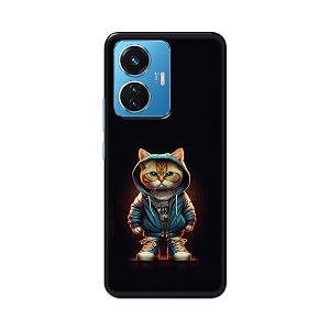 printfidaa printed hard back cover case for vivo y55 2022  vivo t1 44w  vivo iqoo z6 44w back cover hipster cat -112
