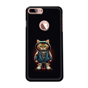 printfidaa printed hard back cover case for apple iphone 7 plus logo  iphone 8 plus logo back cover hipster cat -112