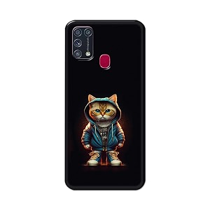 printfidaa printed hard back cover case for samsung galaxy m31  samsung galaxy m31 prime  samsung f41  samsung m21s back cover hipster cat -112