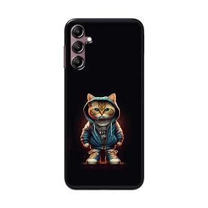 printfidaa printed hard back cover case for samsung galaxy a14  a14 5g back cover hipster cat -112