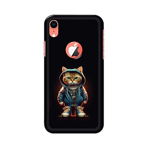 printfidaa printed hard back cover case for apple iphone xr logo view back cover hipster cat -112