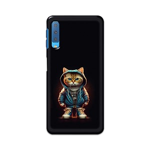 printfidaa printed hard back cover case for samsung galaxy a7 2018 back cover hipster cat -112