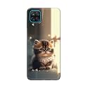 PRINTFIDAA® Printed Hard Back Cover Case for Samsung Galaxy A12 | M12 | F12 Back Cover (Cute Cat) -112