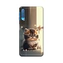 PRINTFIDAA® Printed Hard Back Cover Case for Samsung Galaxy A7 2018 Back Cover (Cute Cat) -112