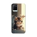 PRINTFIDAA® Printed Hard Back Cover Case for Vivo Y21 | Y21T | Y21s | Y21e | Y21A | Y21G | Y33S | Y33T | Y32 | Vivo T1x Back Cover (Cute Cat) -112