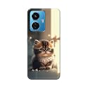 PRINTFIDAA® Printed Hard Back Cover Case for Vivo Y55 (2022) | Vivo T1 44W | Vivo iQOO Z6 44W Back Cover (Cute Cat) -112