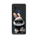 PRINTFIDAA® Printed Hard Back Cover Case for Samsung Galaxy A21s Back Cover (Cool Baby Rabbit) -112