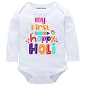 Printmate Cotton My First Holi Dress White
