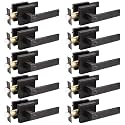 Priobrico Oil Rubbed Bronze Interior Door Handle with Lock Privacy Door Levers for Bedroom Modern Bathroom Door Knobs