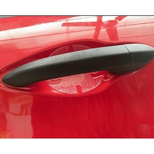prior car door handle scratch protector  finger guard pu  transparent finish with self design  universal fit for all cars set of 4 pcs