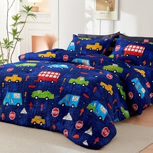 priscilla 200 gsm 400 tc kids glace cotton reversible cartoon printed double bed king size comforter with matching bedsheet 90  100 with 2 pillow covers set of 4 pieces design 4