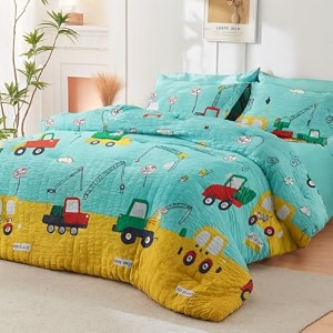 priscilla 200 gsm 400 tc kids glace cotton reversible cartoon printed double bed king size comforter with matching bedsheet 90  100 with 2 pillow covers set of 4 pieces design 9 multicolor