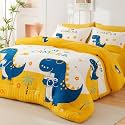 PRISCILLA 200 GSM 400 TC Kids Glace Cotton Reversible Cartoon Printed Double Bed King Size Comforter with Matching Bedsheet 90 * 100 with 2 Pillow Covers Set of 4 Pieces (Design 5)