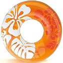 Inflatable Swim Pool Float Water Float Ring Tube Swimming Baby Safety Seat Float Ring Red Fire Engine Shape Tube Water Toys Air Mattress for Kids and Adults (JCB Swim Tube)