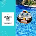 Swimming Ring Adult Inflatable Pool Float Tube Circle Water Toys Air Mattress Pool Swim Tube with 2 Handles(Multi Color) (Adult Swimming Ring)(8 Years up) (polise car)