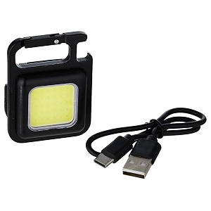 pristar small led flashlight 800 lumens cob rechargeable keychain mini flashlight 4 light modes portable pocket light with folding bracket bottle opener and magnet base for fishing walking camping