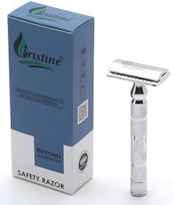 pristine double edge men shaving safety razor  chrome ps-15 close comb shaving brush