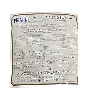 shivams bakers king pristine eggless cake premix powder all purpose veg cake mix for baking cake pastry-rich plum 5 kg pack of 1