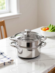 pristine multipurpose induction base 2 tiers steamer stainless steel steamer 2 l