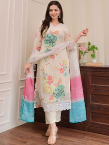 PRISTINO Embroidered Kurta Salwar Dupatta Set