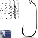 Pristis 25 Pack High Carbon Steel Fishing Hooks for Bass Tuna Walleye Trout