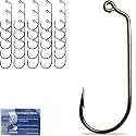 Pristis 25 Pack High Carbon Steel Fishing Hooks for Bass Tuna Walleye Trout