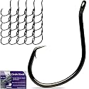 Pristis 25 Pack High Carbon Steel Fishing Hooks for Bass Tuna Walleye Trout