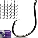 Pristis 25 Pack High Carbon Steel Fishing Hooks for Bass Tuna Walleye Trout
