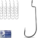 Pristis 25 Pack High Carbon Steel Fishing Hooks for Bass Tuna Walleye Trout