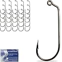 Pristis 25 Pack High Carbon Steel Fishing Hooks for Bass Tuna Walleye Trout
