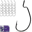 Pristis 25 Pack High Carbon Steel Fishing Hooks for Bass Tuna Walleye Trout