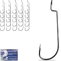 Pristis 25 Pack High Carbon Steel Fishing Hooks for Bass Tuna Walleye Trout