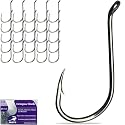 Pristis 25 Pack High Carbon Steel Fishing Hooks for Bass Tuna Walleye Trout