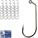 Pristis 25 Pack High Carbon Steel Fishing Hooks for Bass Tuna Walleye Trout
