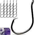 Pristis 25 Pack High Carbon Steel Fishing Hooks for Bass Tuna Walleye Trout