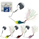 Pristis 4 pcs Spinnerbait Fishing Lures, Spoon Rig Lures with Treble Hooks
