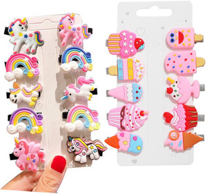 priti 20pcs rainbow unicorn ice cream hair clips set baby hairpin for kids girls toddler barrettes hair accessories hair clip pink