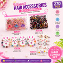 Prityka 270 Pcs Hair Accessories Combo for Girls | Hair Clips, Rubber Bands & Hair Ties Hair Claw (Multicolor)