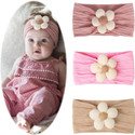 Prityka Baby Girls Soft Flower Headband Set Pack of 3 Cute Stretchable Hair Bands Hair Claw (Multicolor)