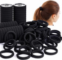Prityka HIDIX Black colour hair rubber bands for women, girls 50 pieces Hair Claw (Black)