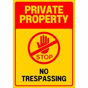 private property no trespassing sign sticker board  29 x 20 cm  waterproof coated  peel amp stick or screw fix  pack of 1 private property a4 - medium - 1 piece
