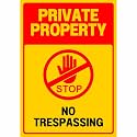 Private Property No Trespassing Sign Sticker Board | 29 x 20 CM | Waterproof Coated | Peel &amp; Stick or Screw Fix | Pack of 1 (Private property, A4 - Medium - 1 Piece)