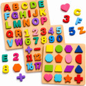 PRIVATECAVE Wooden Learning Educational ABCD Board ,alphabet and shape puzzle for Kids