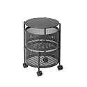 Privesh Metal Layer Square Kitchen Rotating Trolley Portable Storage Rack Design Fruits&amp;Vegetable Onion,Spice,Jars Container Basket Organizer Holde Stand Kitchen-Black (Round, 2 Layer)