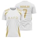Ronaldo 7 Jersey Football Real White Jersey T-Shirt (Kids, Boys &amp; Men)