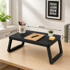 privilon foldable plastic study table for home office  student use plastic portable laptop table finish color - black pre assembled